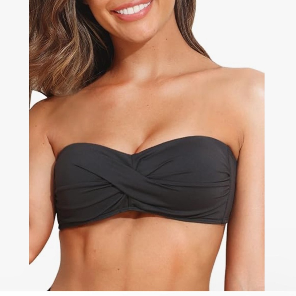 Abercrombie & Fitch Black Bandeau Bikini with Twist Detail